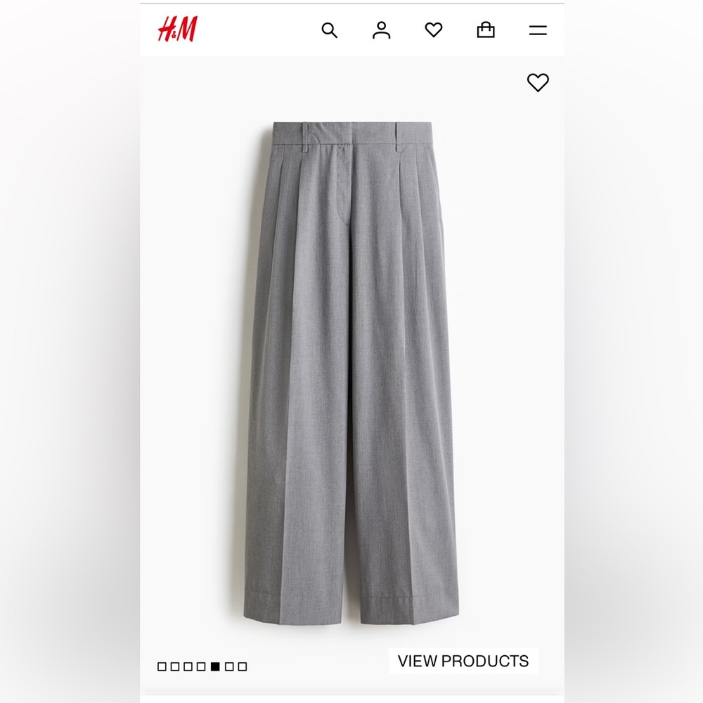 H&M WIDE-LEG DRESS PANTS GRAY